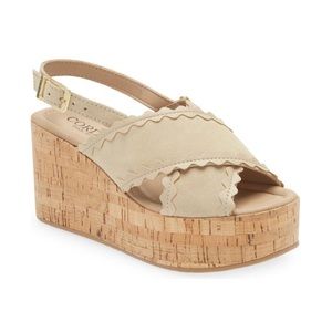 Cordani Jocelyn Wedge in Beige, size 38
